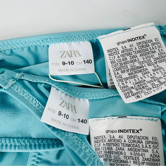 ZARA 2 Piece Tiffany Blue Floral Bikini 9-10, 11-12 NWT - Picture 11 of 14